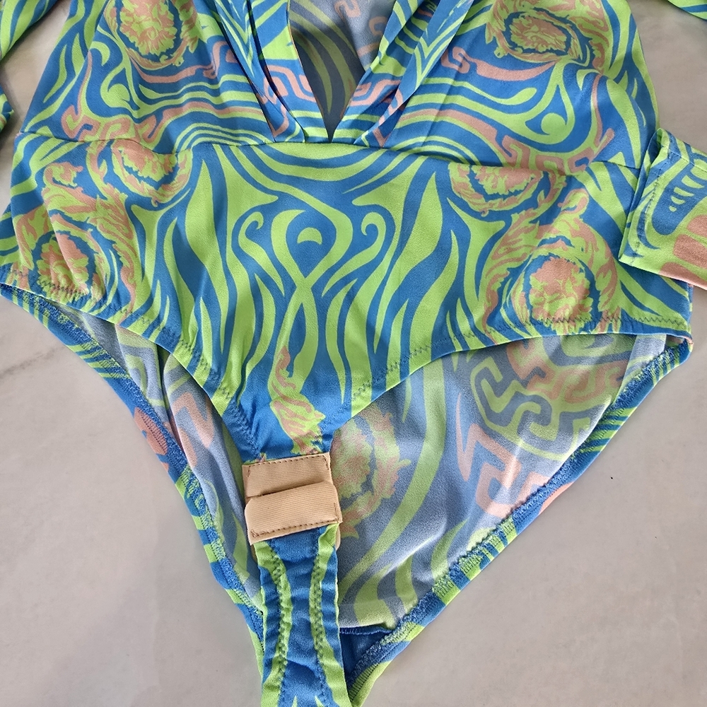 Versace Colorful Long Sleeve Bodysuit - Picture 5 of 13